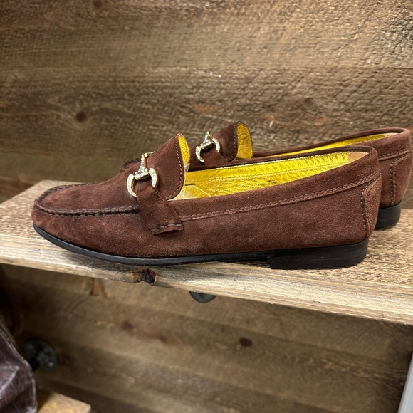 Beverly Feldman Brown Suede Loafers with Crystal Bit Detail – Size 37.5 - Picture 3 of 6